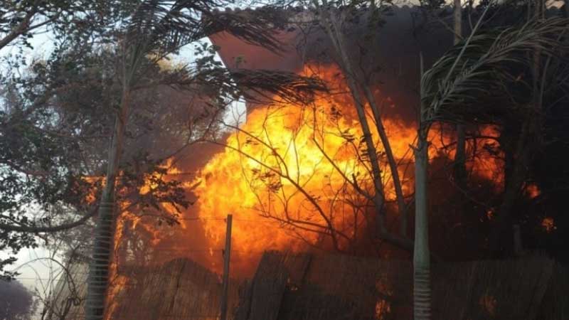  منزل بوزلفة.. حريق ضخم يأتى على مساحات هامة من اشجار البرتقال 