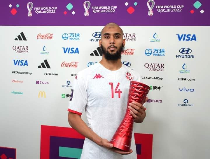 عيسى العيدوني نجم مباراة تونس والدنمارك 