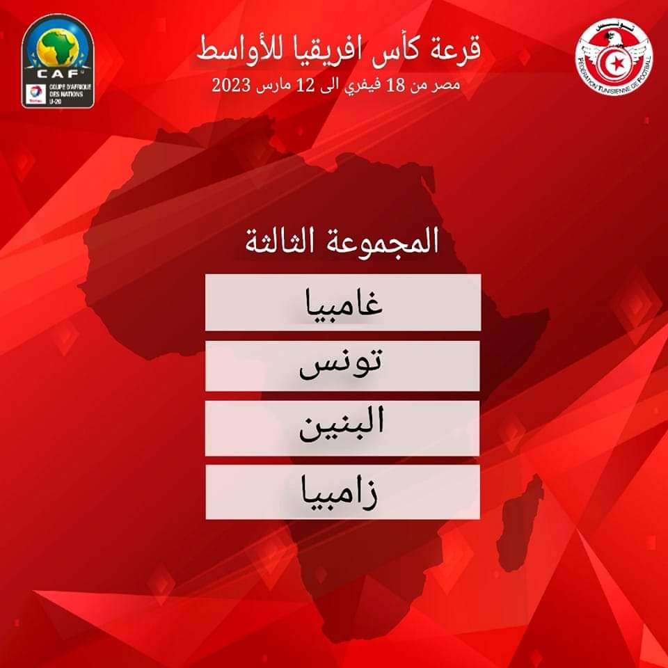 "كان" الأواسط: القرعة تضع المنتخب في المجموعة الثالثة 