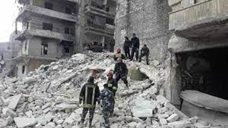 سوريا.. مقتل 10 أشخاص بانهيار مبنى في حلب