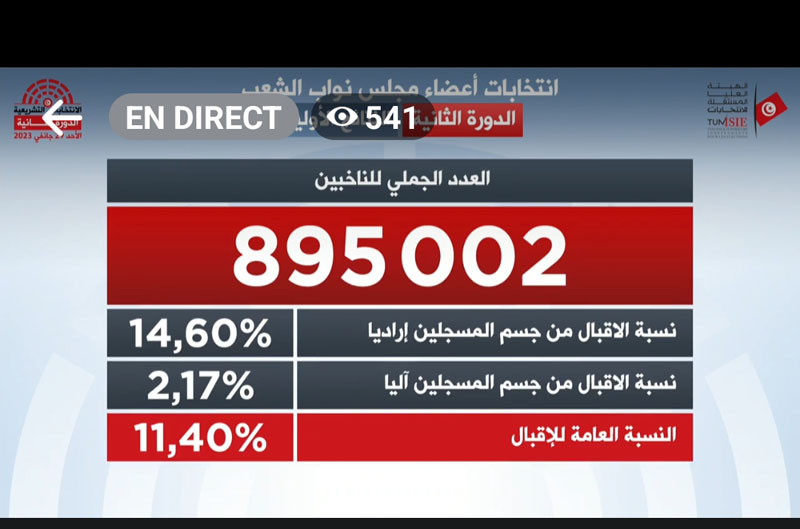 الدور الثاني للتشريعية.. نسبة الاقبال الرسمية  11,40 %