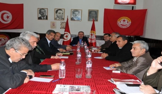 خلال اجتماع مكتبه التنفيذي ..  اتحاد الشغل يتبرأ من جبهة الخلاص ويستنكر حملات التشويه