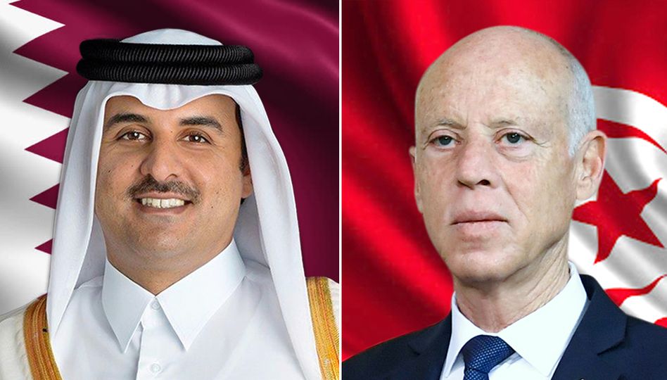 مكالمة هاتفية بين رئيس الجمهورية وأمير قطر