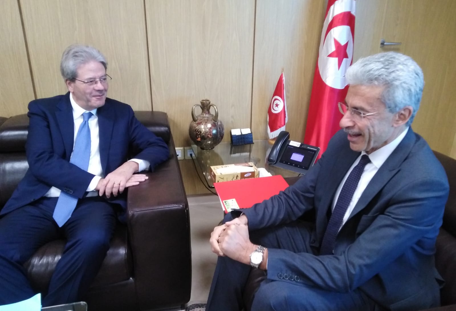 سمير سعيّد و Paolo Gentiloni يؤكدان على تعزيز فرص الشراكة التونسية الأوروبية