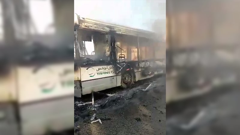  نقل تونس: فتح تحقيق حول نشوب حريق بحافلة في طريق المرسى