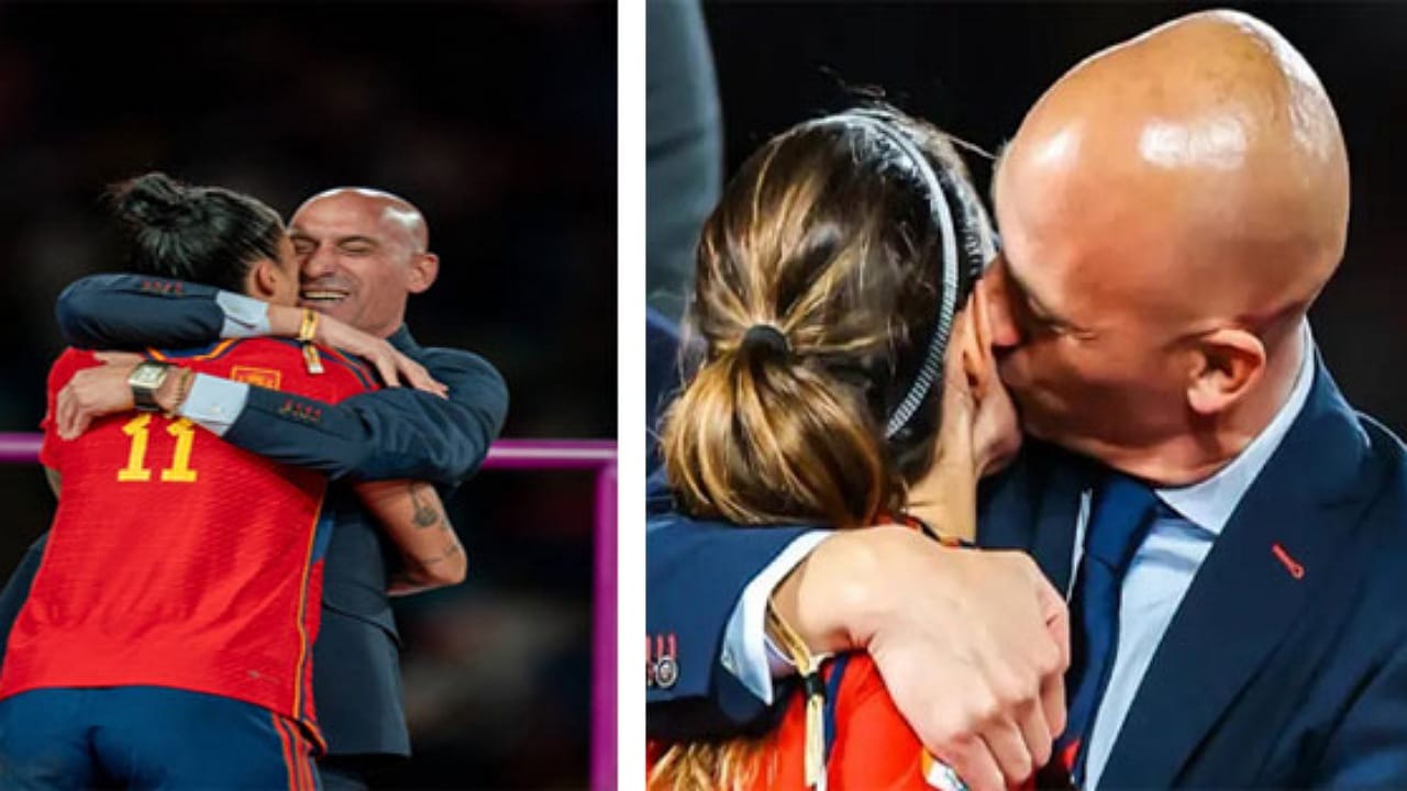 إيقاف رئيس اتحاد كرة القدم الاسباني بسبب تقبيله لاعبة في المنتخب  