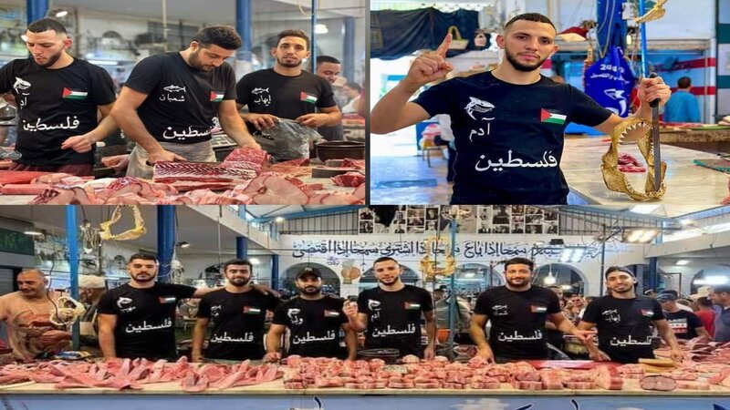 بائعو السمك بالسوق المركزية بالمنستير يتضامنون مع قطاع غزة 