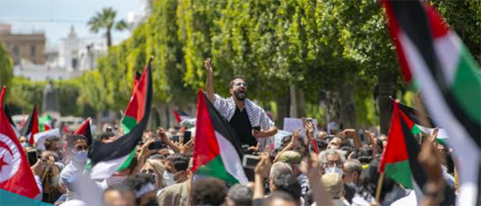 مسيرة لجبهة الخلاص نصرة للقضية الفلسطينية