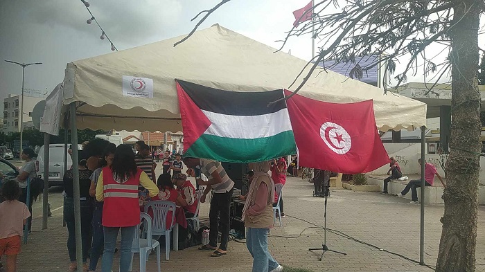 قرمبالية :تركيز خيمة لجمع التبرعات لفائدة الشعب الفلسطيني (صور)