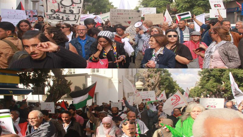 تزامنا مع القمة العربية والإسلامية المشتركة..   مسيرتان تطالبان بوقف العدوان على قطاع 