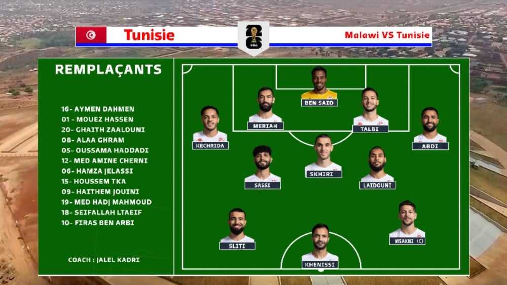 تصفيات المونديال: هذه تشكيلة المنتخب في مواجهة الملاوي 