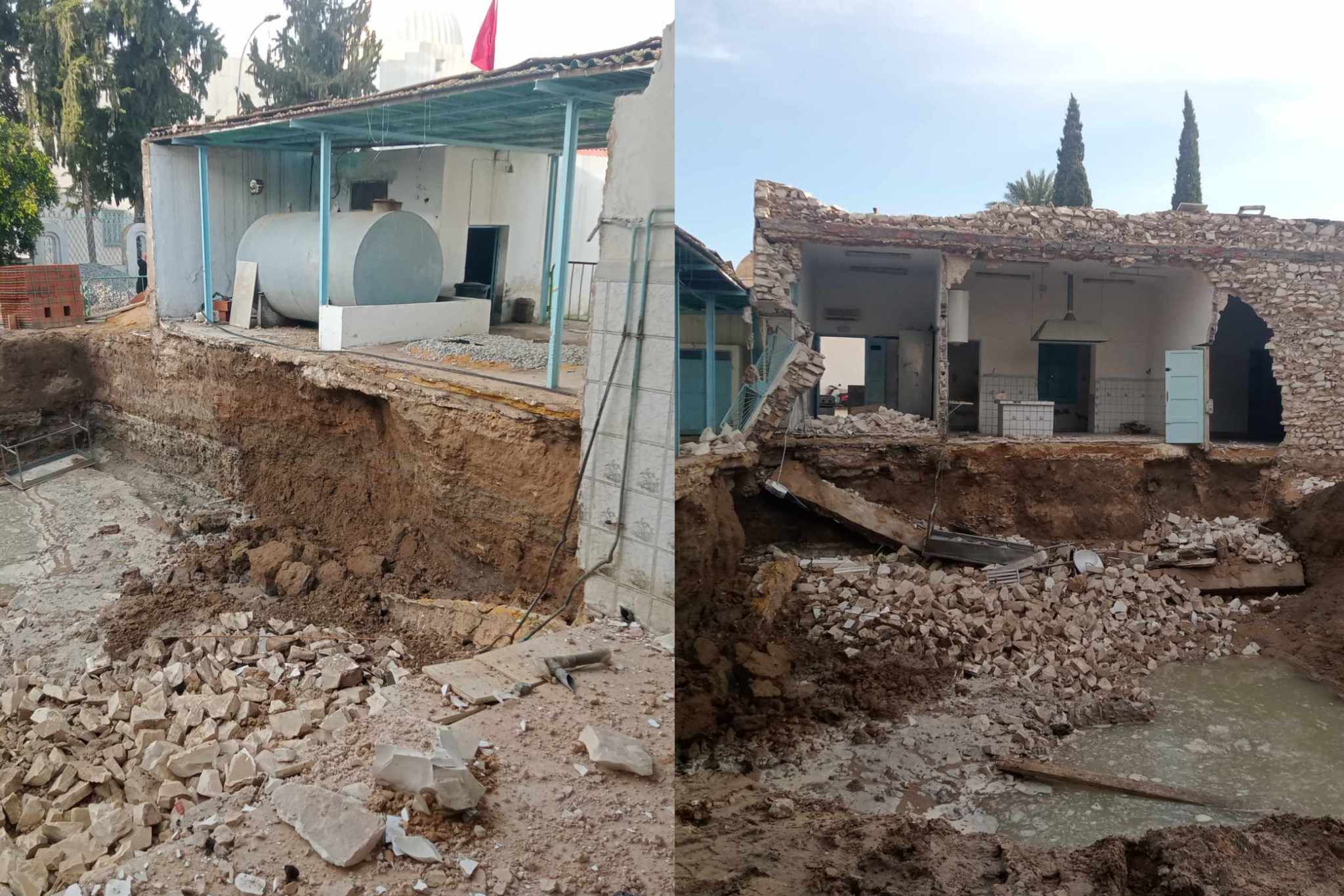 سقوط جزء من مبنى مدرسة علوم التمريض بالقيروان.. "الصباح نيوز " تكشف الاسباب