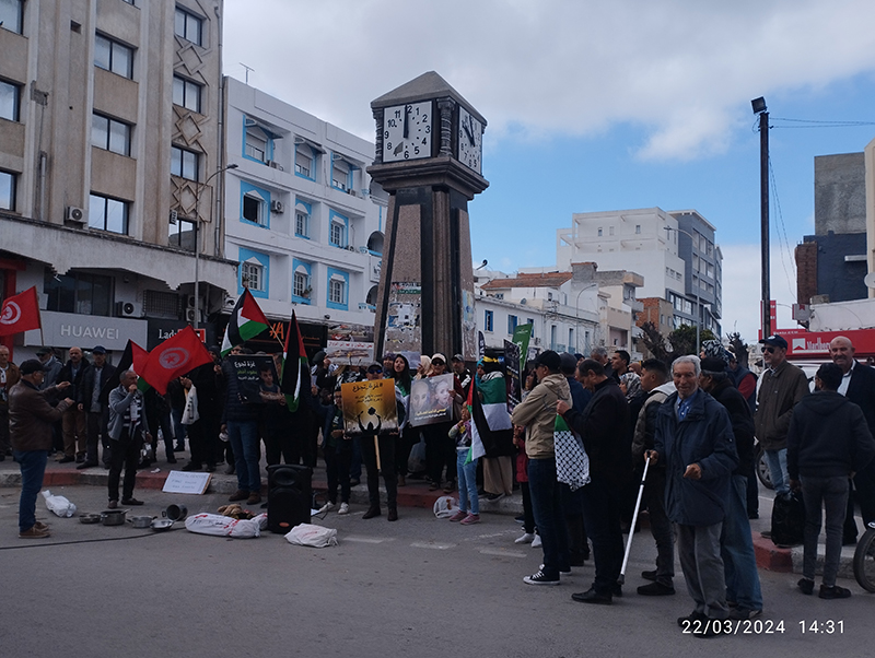 بنزرت..وقفة تضامنية مع الشعب الفلسطيني