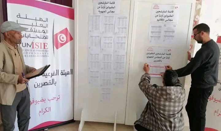 القصرين: تعليق القائمة الأولية للمترشحين المقبولين لانتخابات أعضاء المجلس الوطني للجهات و الأقاليم