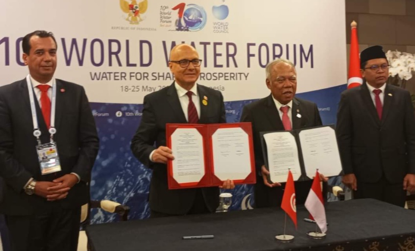 تونس وإندونيسيا توقعان اتفاقية لتعزيز التّعاون الثّنائي في مجال تكنولوجيات التّصرّف في الموارد المائيّة