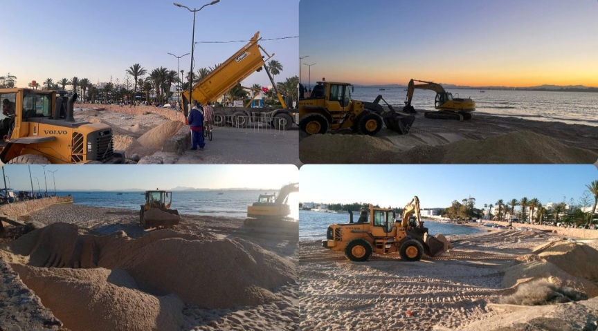 الحمامات..تغذية شاطئ الياسمينة  ب 750شاحنة من الرمال