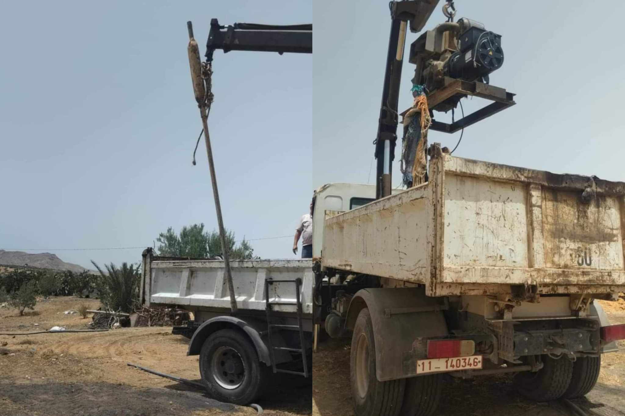  حفوز...حجز معدات حفر بئر عشوائي