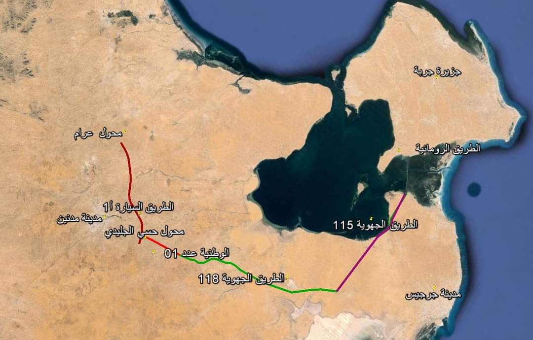 إدارة التجهيز تدعو القاصدين أو المغادرين لجزيرة جربة إلى اعتماد هذا الطريق..