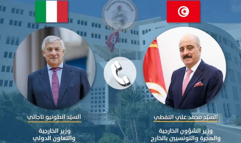 في مكالمة هاتفية بين وزير الخارجية ونظيره الإيطالي..  تأكيد دعم إيطاليا لتونس