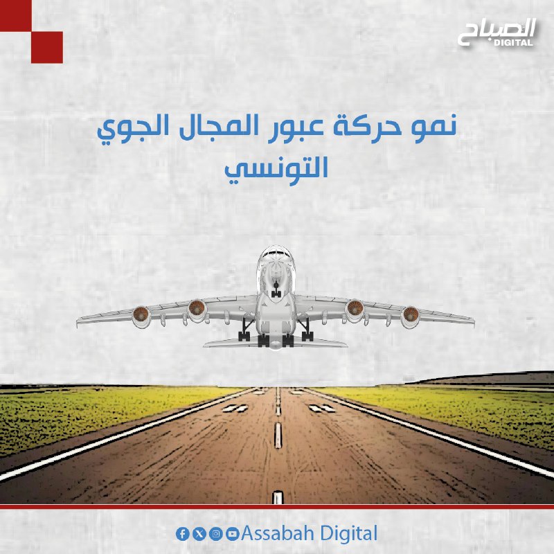 🔴أنفوغراف || نمو حركة عبور المجال الجوي التونسي