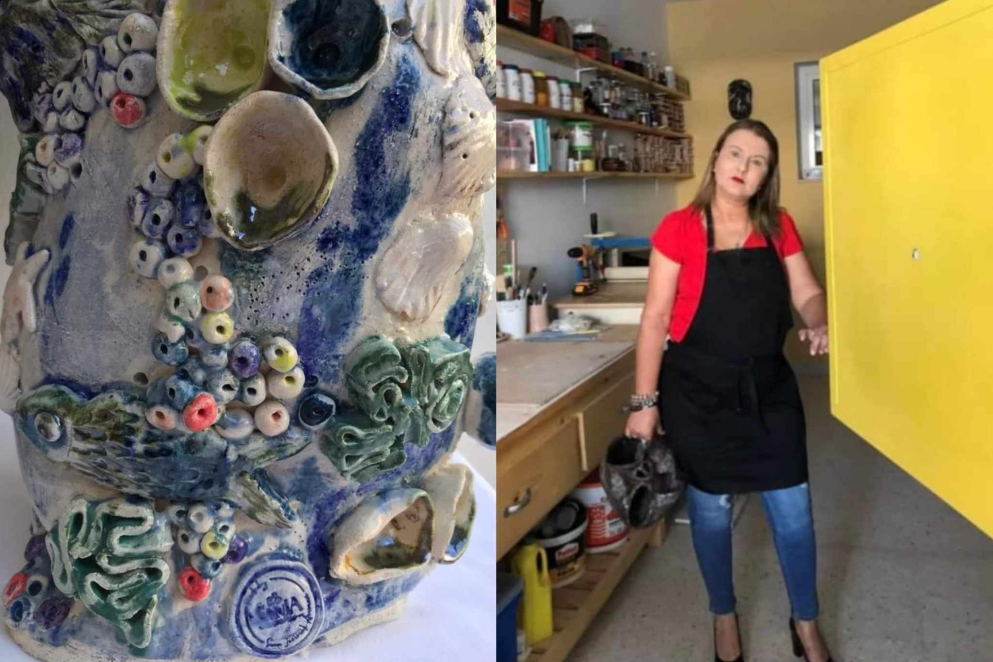 خزفيات سناء الجمالي.. مختبر إبداعي يحاكي الواقع!