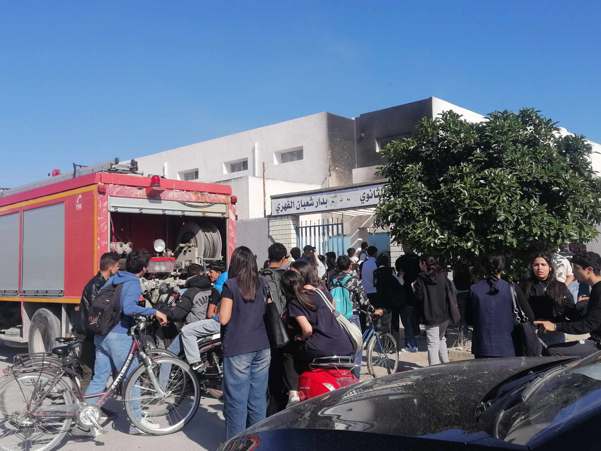 نابل..اندلاع حريق بمشربة المعهد الثانوي بدار شعبان الفهري 