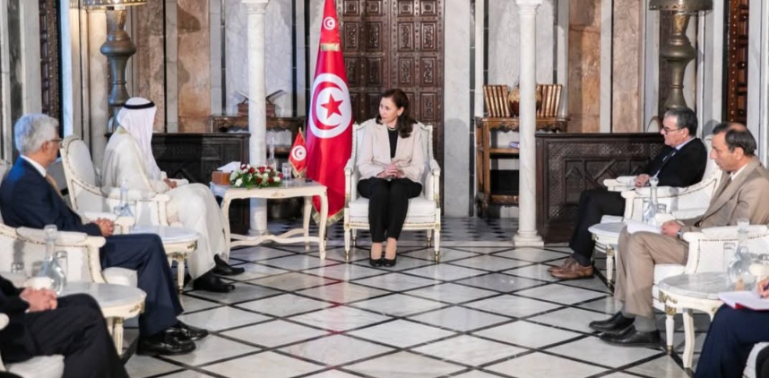 دعم التعاون بين تونس والصندوق العربي للإنماء الاقتصادي والاجتماعي محور لقاء رئيسة الحكومة بمدير عام ورئيس مجلس إدارة الصندوق
