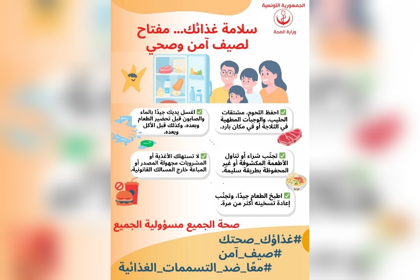 وزارة الصحة تقدّم نصائح للوقاية من التسممات الغذائية في فصل الصيف