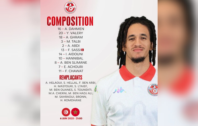 التشكيلة الأساسية للمنتخب الوطني ضد المغرب