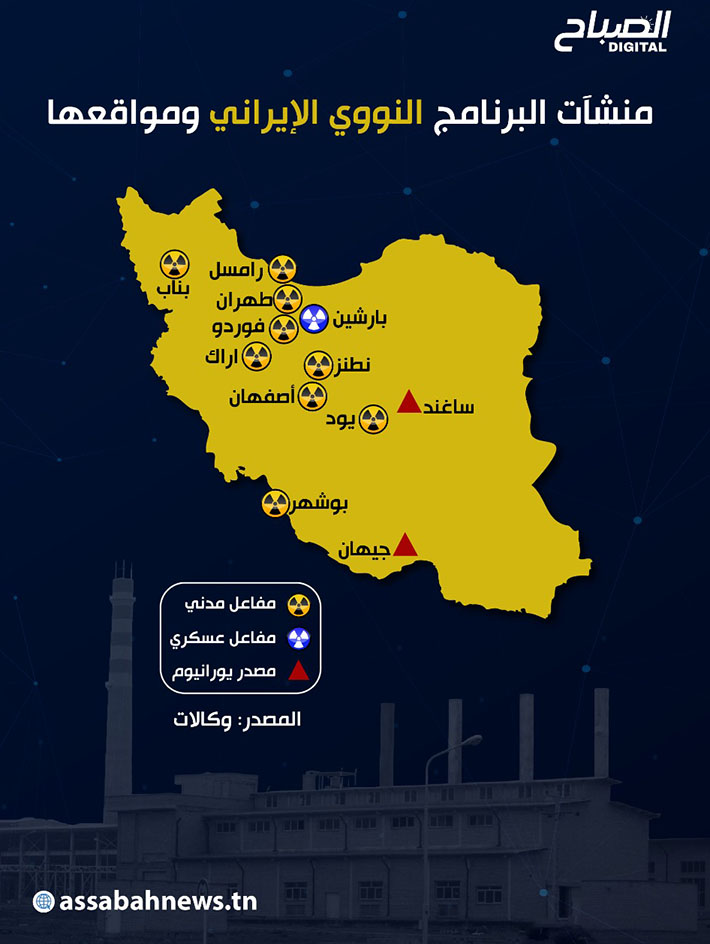 🔴أنفوغراف || مواقع المنشآت النووية الإيرانية