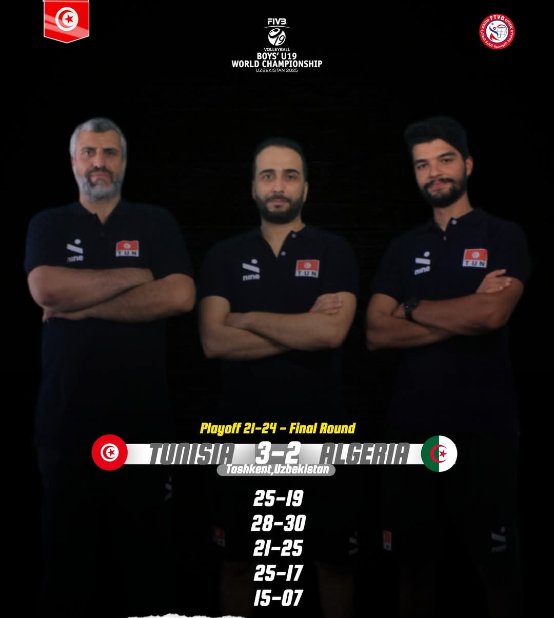 بطولة العالم للكرة الطائرة أقل من 19 سنة.. المنتخب الوطني يحقق فوزه الأول 