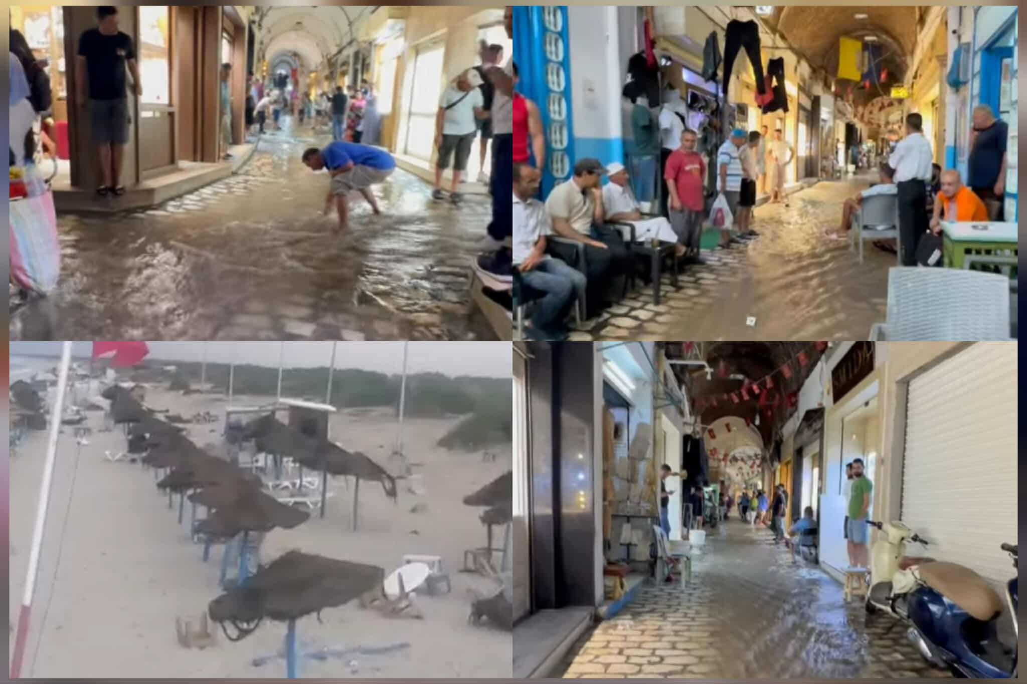  مياه  الأمطار تغمر أزقّة المدينة العتيقة بسوسة