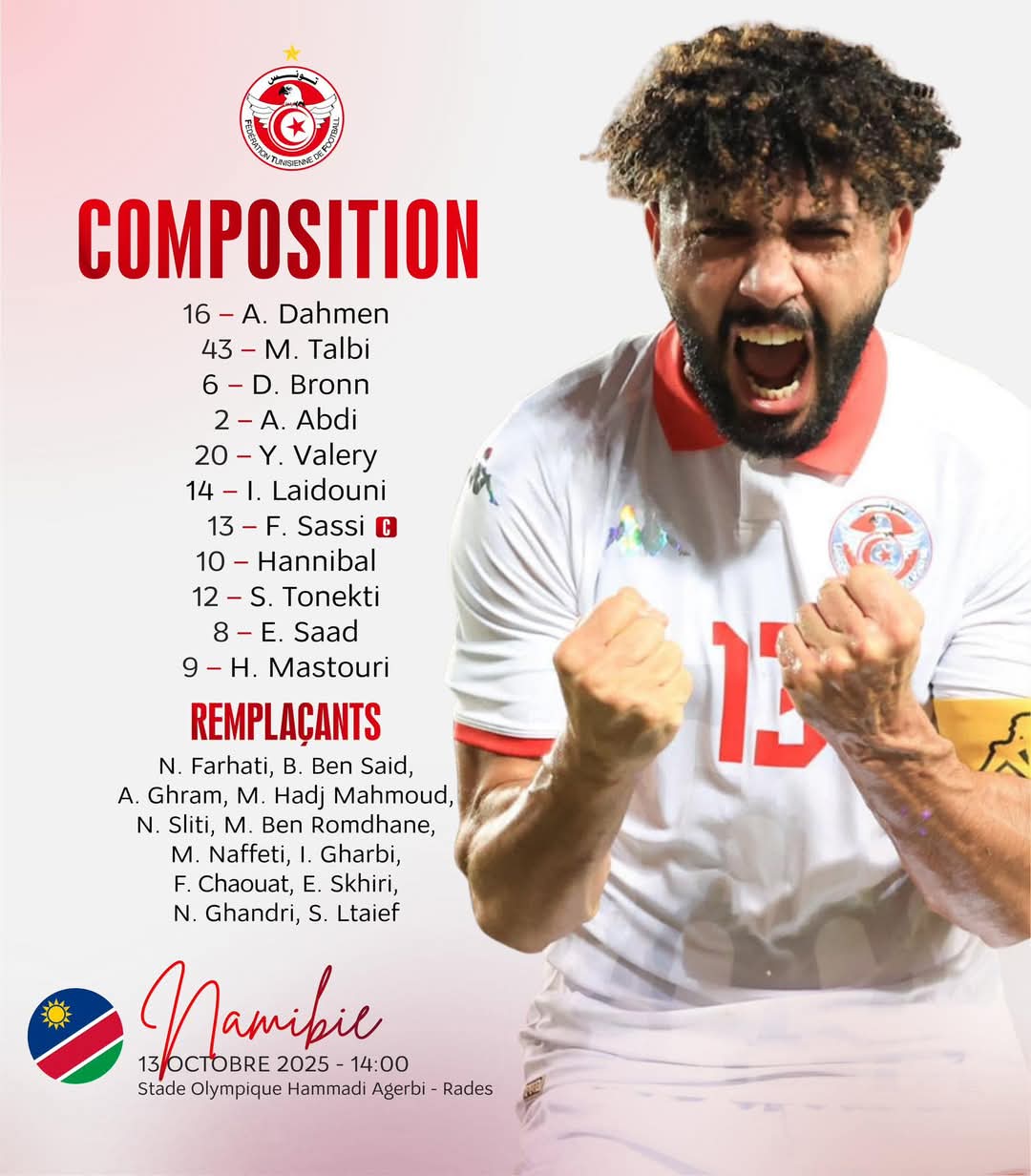 التشكيلة الأساسية للمنتخب الوطني أمام ناميبيا 