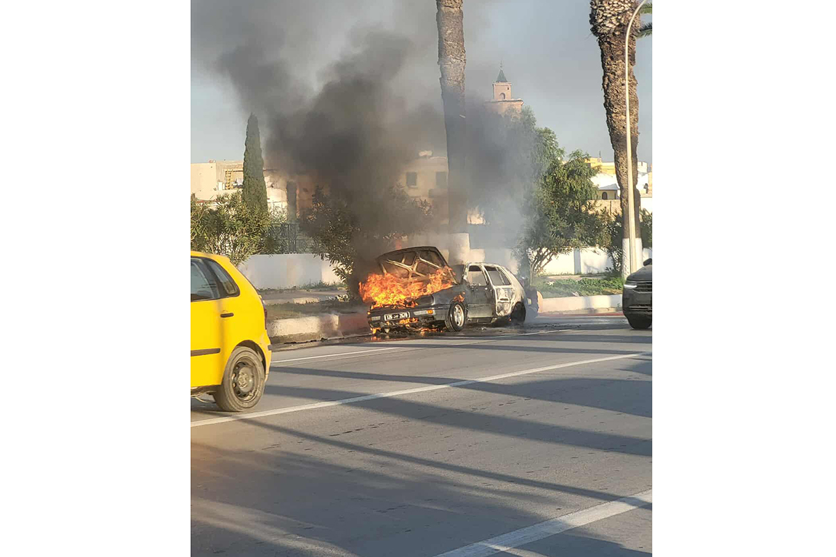 بنزرت.. احتراق سيارة دون تسجيل خسائر بشرية