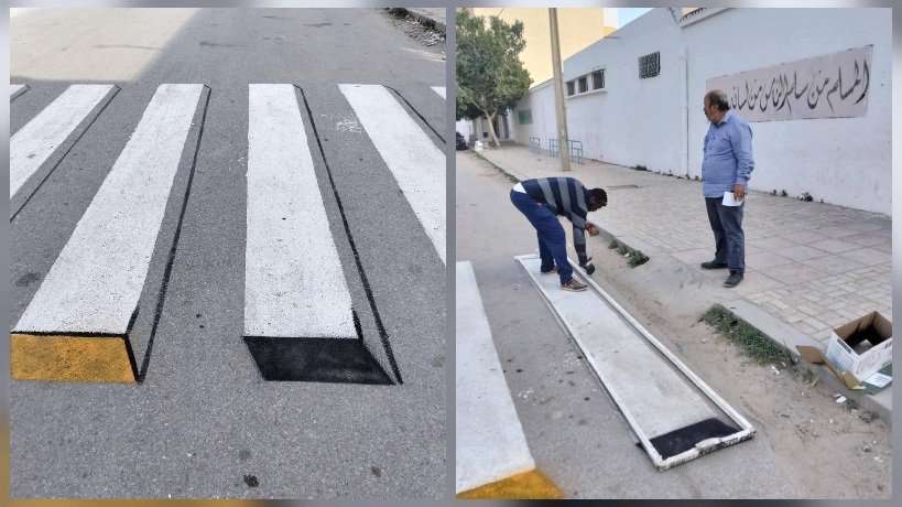 القيروان.. إنجاز ممر للمترجلين أمام مدرسة التربية بالمنصورة الجنوبية