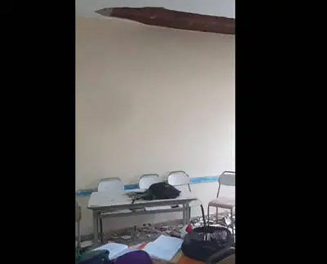 جندوبة..إصابة تلميذين بخدوش وكدمات بعد انهيار جزئي لسقف احدى قاعات التدريس بمعهد فرنانة 
