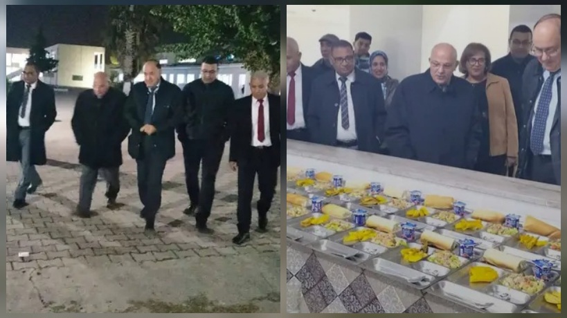 والي منوبة يطلع على ظروف الإقامة والاعاشة بالمبيت المدرسي بمعهد حنبعل بطبربة