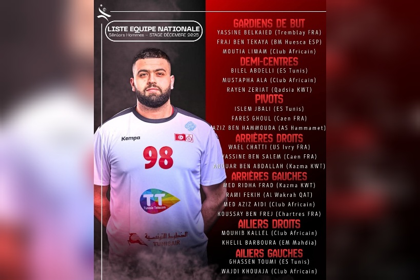 كرة اليد.. قائمة اللاعبين المدعووين للمشاركة في تربص الحمامات 