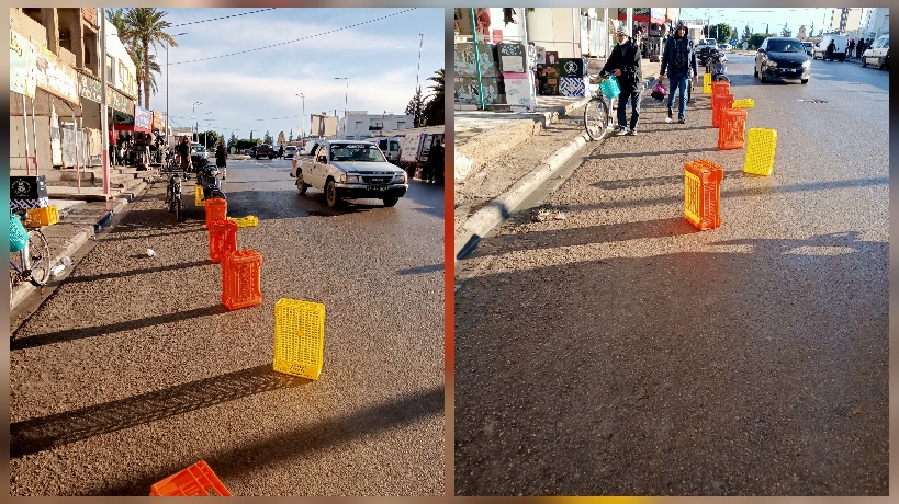 القيروان.. عوارض عشوائية تغزو الطريق العام بشارع المعز بن باديس