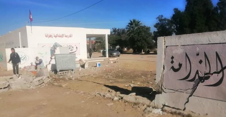 القيروان الجنوبية..تحطم جزء من سور مدرسة ابتدائية بزعفرانة إثر حادث مرور