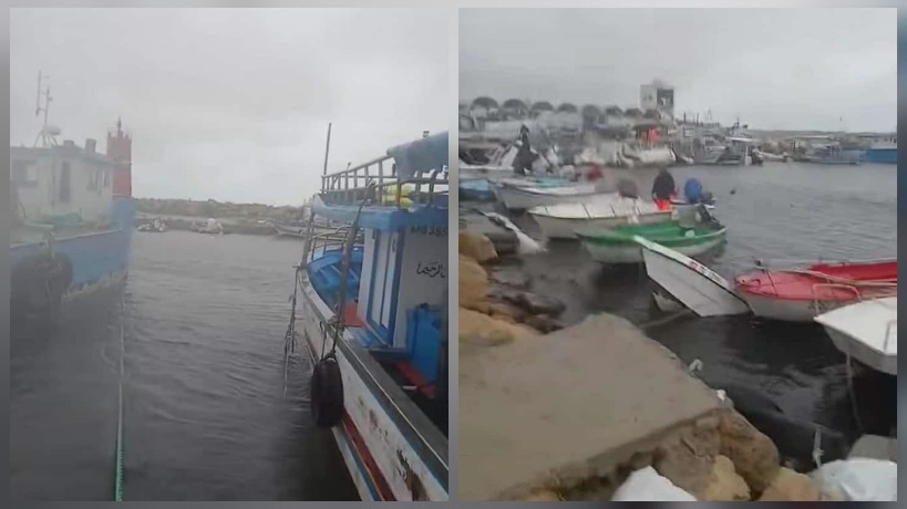 بني خيار.. أضرار فادحة بمراكب الصيد الراسية بالميناء 