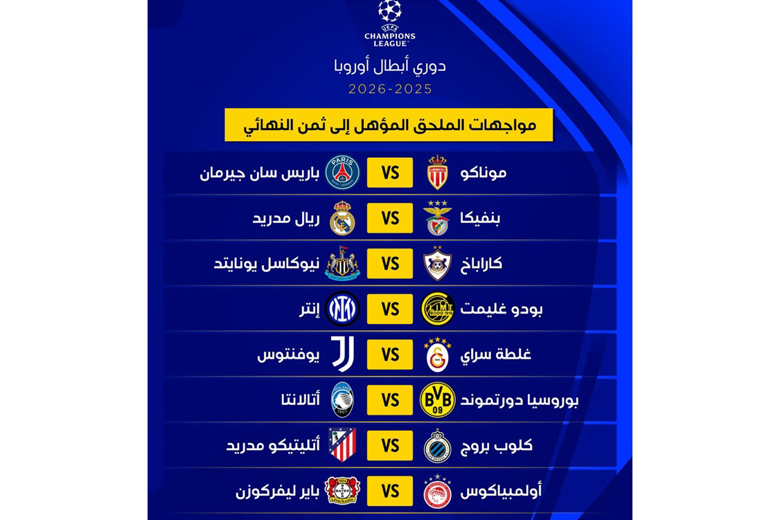 رابطة الأبطال: مواجهة ثأرية بين بنفيكا والريال في الملحق 