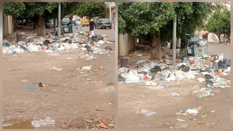 القيروان.. أكوام فضلات تتكدس وسط المدينة قرب جامع سيدي بوراوي
