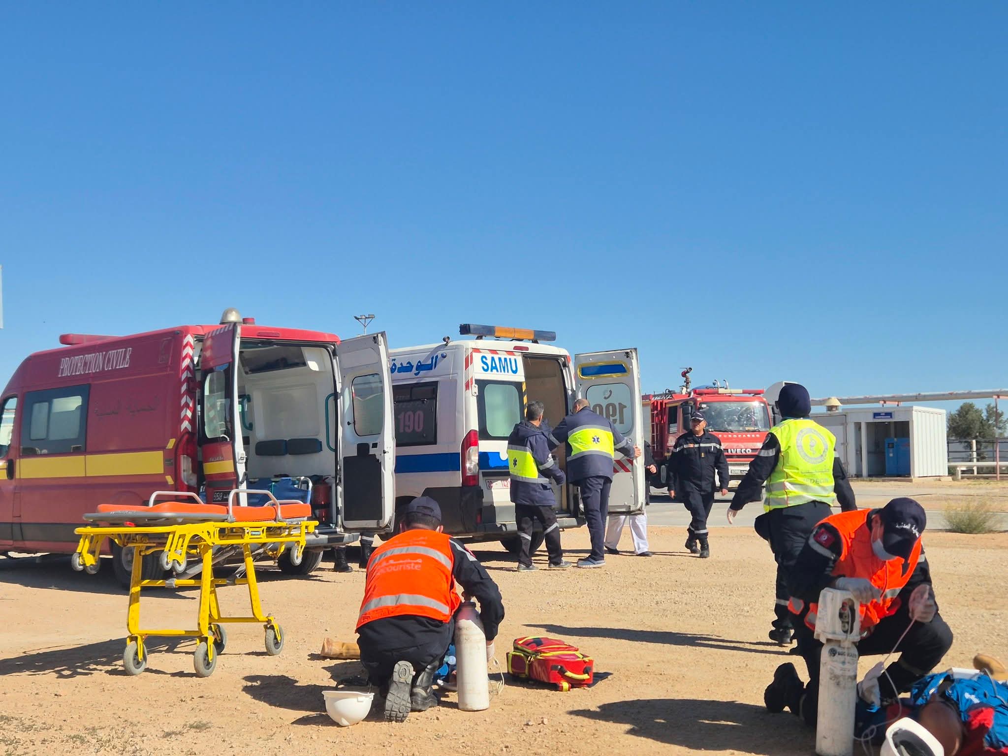 صفاقس.. الحماية المدنية تنظم عملية بيضاء ومحاكاة لحادث صناعي طارئ 
