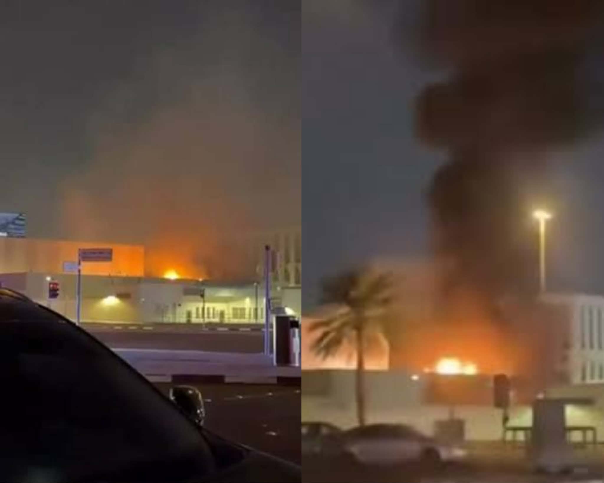 اندلاع حريق قرب القنصلية الأمريكية في دبي بعد هجوم بطائرة مسيرة