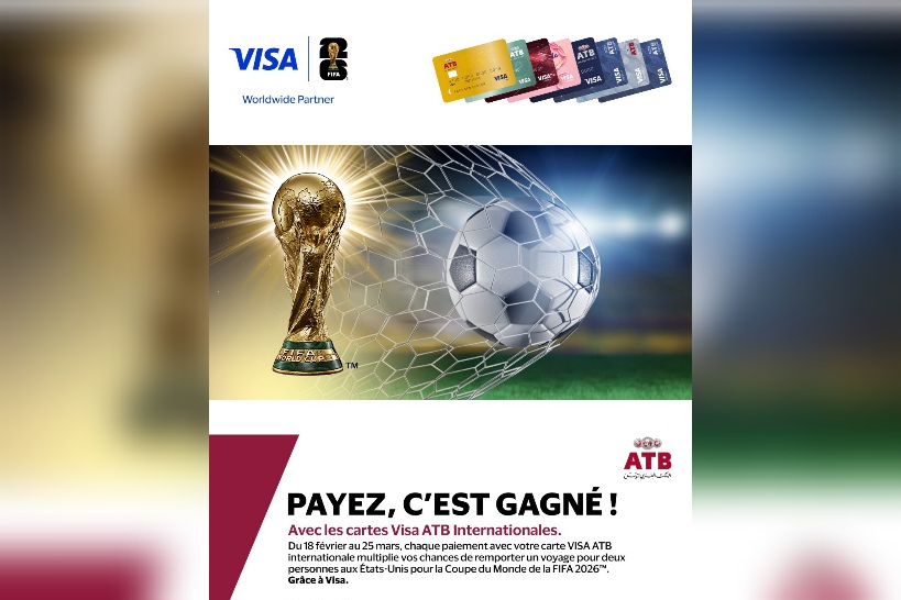 البنك العربي لتونس "ATB" و"Visa" يطلقان مسابقة كبرى.. في الطريق إلى كأس العالم لكرة القدم 2026