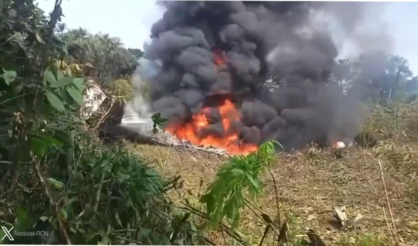 مقتل 90 جنديا جراء تحطم طائرة عسكرية في جنوب غرب كولومبيا