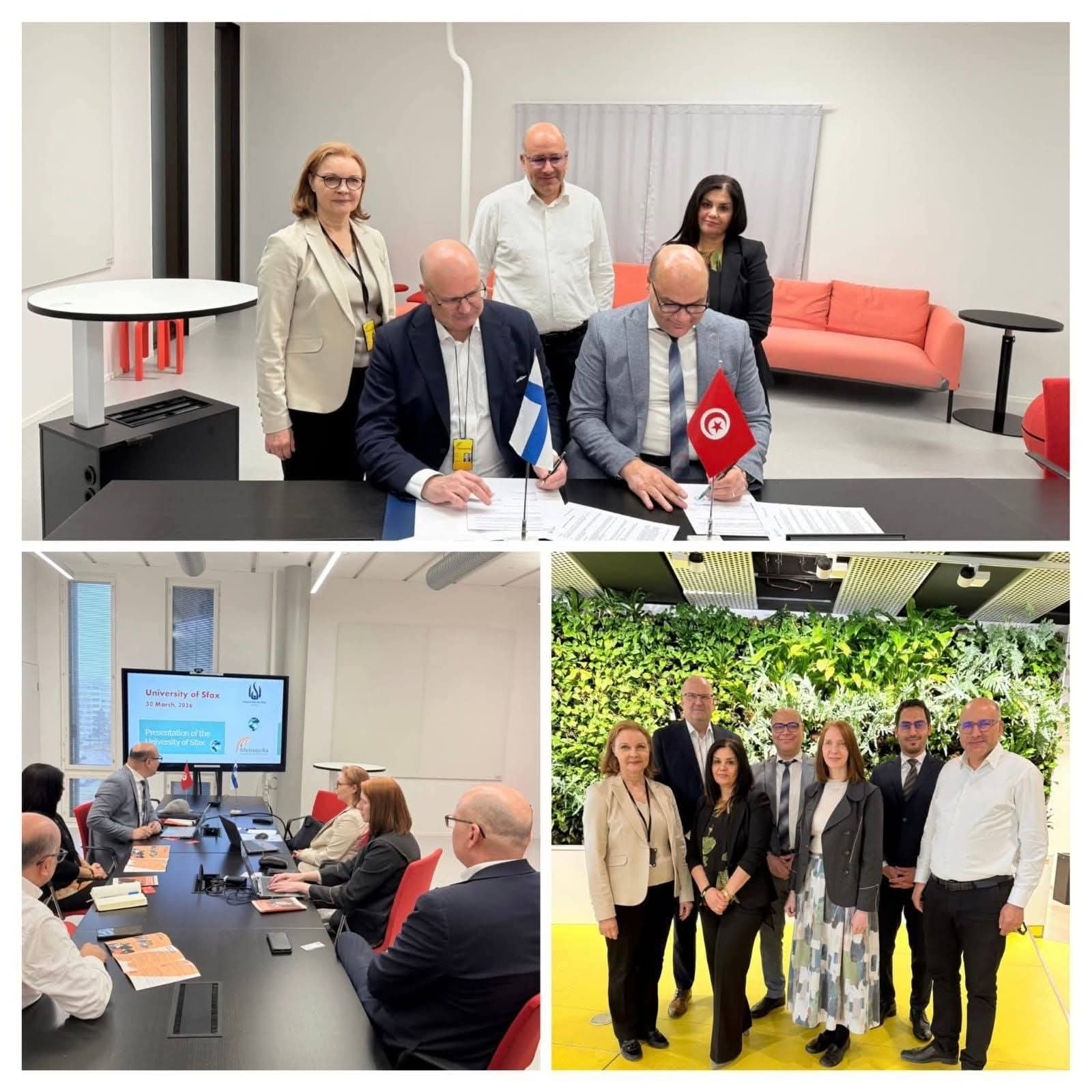  جامعة صفاقس تبرم اتفاقيات لتعزيز البحث العلمي والتبادل الطلابي مع جامعتي "لوريا" و"متروبوليا" بفنلندا