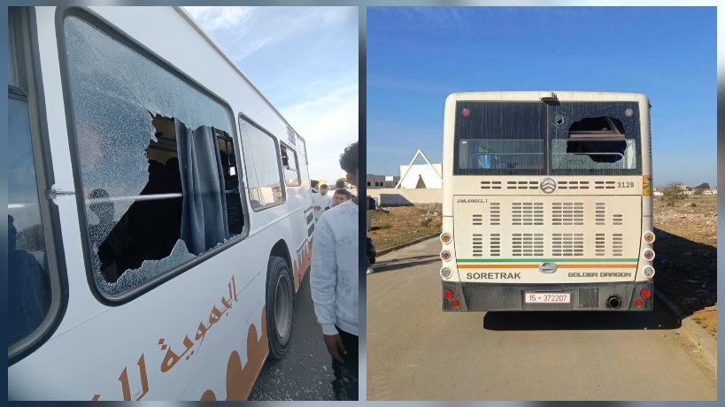 القيروان.. تهشيم بلور خلفي لحافلة وأخرى جانبي في 24 ساعة 