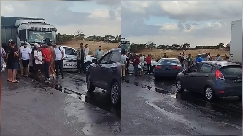 الطريق السيارة تونس - سوسة: حادث انزلاق شاحنتين يُسفر عن ثلاث إصابات خطيرة